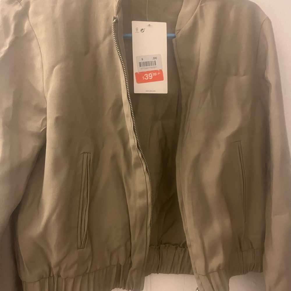 Women's Khaki Bomber Jacket XS - Picture 6 of 8